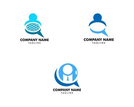 Set of People Chat Vector Logo Design Elements Stock Illustration