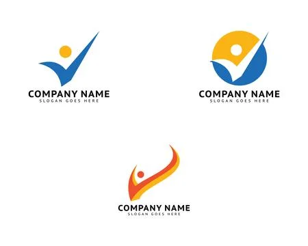 Set of People check logo design vector template Stock Illustration