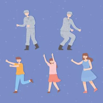 Set people happy Stock Illustration
