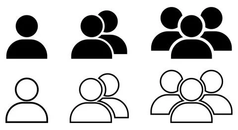 Set of people icon. Design for web, logo, app, UI Stock Illustration