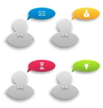 Set people icons with infographic elements 스톡 일러스트