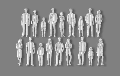 Set of people Stock Illustration