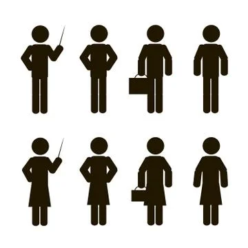 Set of people silhouettes Illustrazione stock
