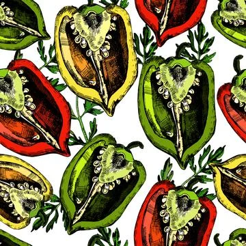 Set of peppers. Stock Illustration