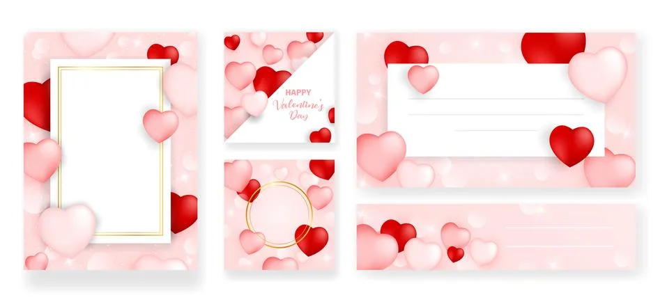 Set of perfect wedding templates with pattern theme. Ideal for Save The Date Stock Illustration