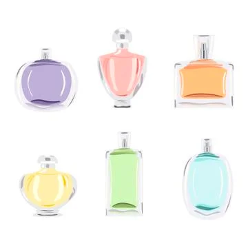 	Set of a perfume bottles.  Stock Illustration