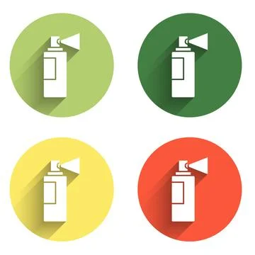 Set Perfume icon isolated with long shadow background. Color circle button... Stock Illustration