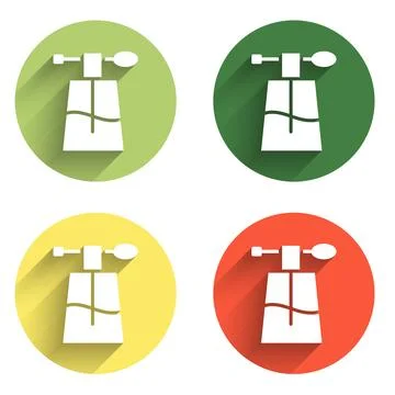 Set Perfume icon isolated with long shadow background. Color circle button... 库存插图
