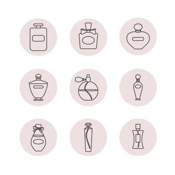 Set of Perfume icons Illustrazione stock
