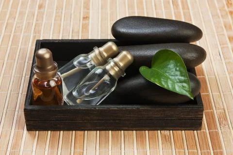 Set of perfume oils Stock Photos