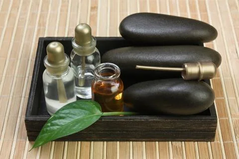 Set of perfume oils Foto stock