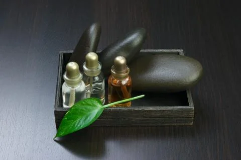 Set of perfume oils Fotos Stock