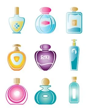 Set of perfumes Stock Illustration