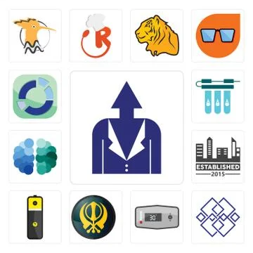 Set of personal development, generic, thermostat, khanda, lithium battery, es Illustrazione stock gratuita