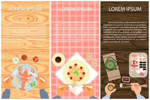 Set of Persons are eating Stock Illustration