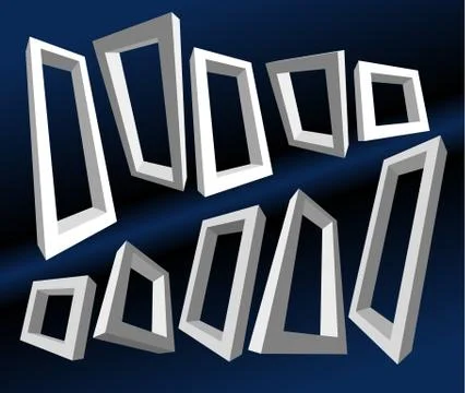 Set of perspective frames 스톡 일러스트