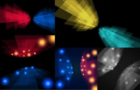 Set with perspective stripes. Five editable banners for your design. Illustrazione stock