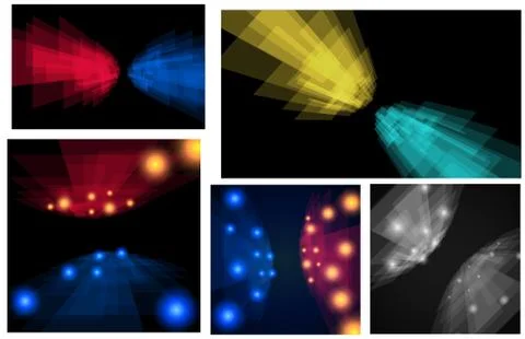 Set with perspective stripes. Five editable banners for your design. Stock-Illustration