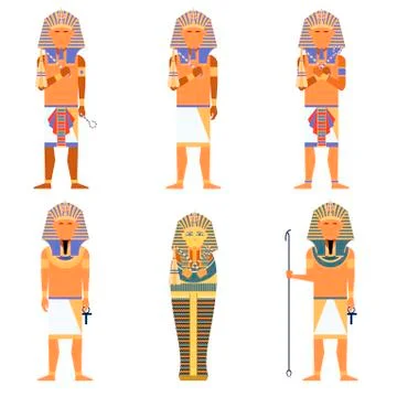 Set of Pharaons Stock Illustration