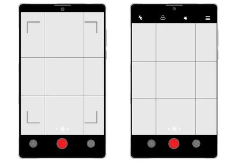 Set Phone camera viewfinder, screen interface view template video cam Stock Illustration