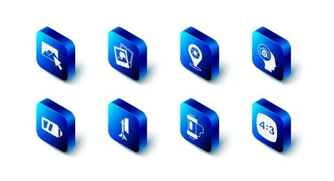 Set Photo frame, Camera shutter, camera, 4, film roll cartridge, Studio light Illustrazione stock