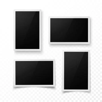 Set of photo frame with shadow Stock Illustration