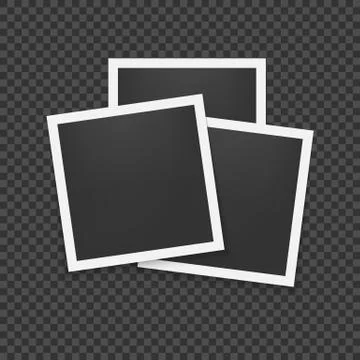 Set of photo frames with shadow. Template for photo, image. White border on a Stock Illustration