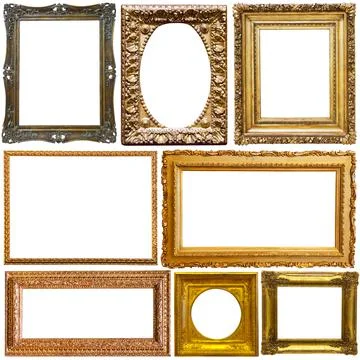 Set of photo frames on white Stock-Fotos
