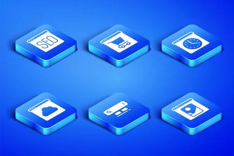 Set Photo retouching, SEO optimization, Search engine, Cloud technology dat.. イラスト素材