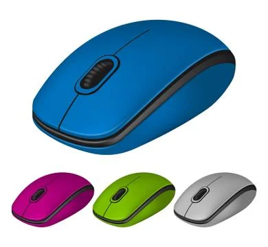 Set of photorealistic computer mouse Stock Illustration