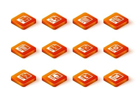 Set PHP file document, WMA, TXT, XSL, OTF and GIF icon. Vector Stock Illustration
