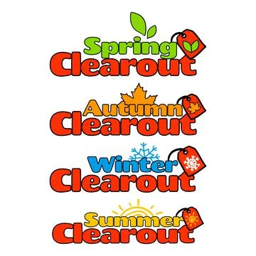 Set of phrases written spring clearout Stock Illustration