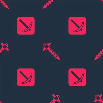 Set Pickaxe and Construction jackhammer on seamless pattern. Vector Illustrazione stock