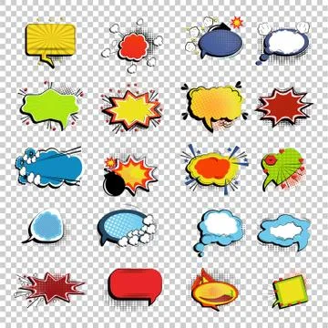 Set of picture blank template comic speech Stock Illustration