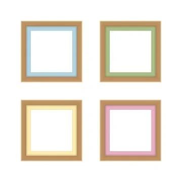 Set of picture frames brown color, vintage frame image cute, frames picture c Illustrazione stock