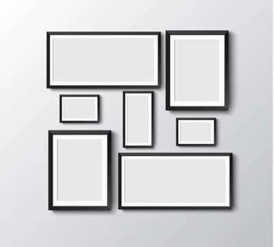 Set of picture frames Illustrazione stock