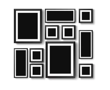 Set of picture frames Illustrazione stock