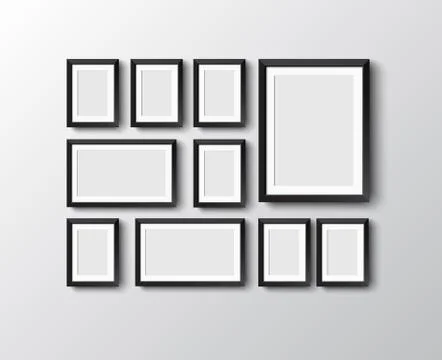 Set of picture frames Illustrazione stock