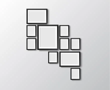 Set of picture frames Illustrazione stock
