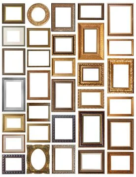 Set of picture frames isolated on white background 스톡 사진