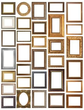 Set of picture frames isolated on white background 스톡 사진