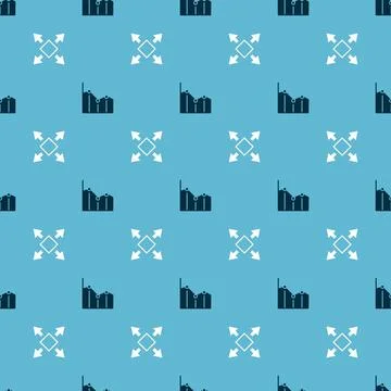 Set Pie chart infographic and Many ways directional arrow on seamless pattern Illustrazione stock