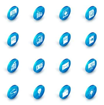 Set Pie chart infographic and coin, User manual, Document with, Rocket flying up Stock-Illustration