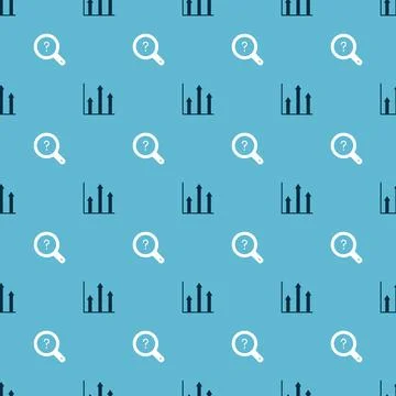 Set Pie chart infographic and Unknown search on seamless pattern. Vector Stock Illustration