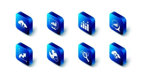 Set Pie chart infographic, Cloud and shield, Search data analysis, Financial Stock Illustration