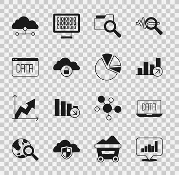 Set Pie chart infographic, Data analysis, Financial growth, Search with fol.. Stock Illustration