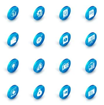 Set Pie chart infographic, Document with, Wallet stacks paper money cash, Light Stock Illustration