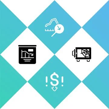 Set Pie chart infographic, Dollar rate decrease, Global economic crisis and Safe Stock Illustration