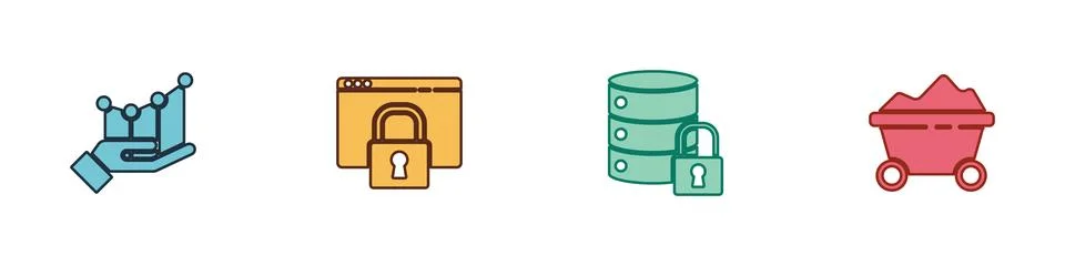 Set Pie chart infographic, Secure your site with HTTPS, SSL, Server security  Stock Illustration