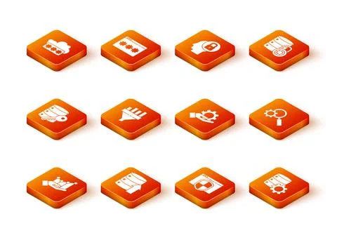 Set Pie chart infographic, Server, Data, Web Hosting, security with key, Sales Stock Illustration